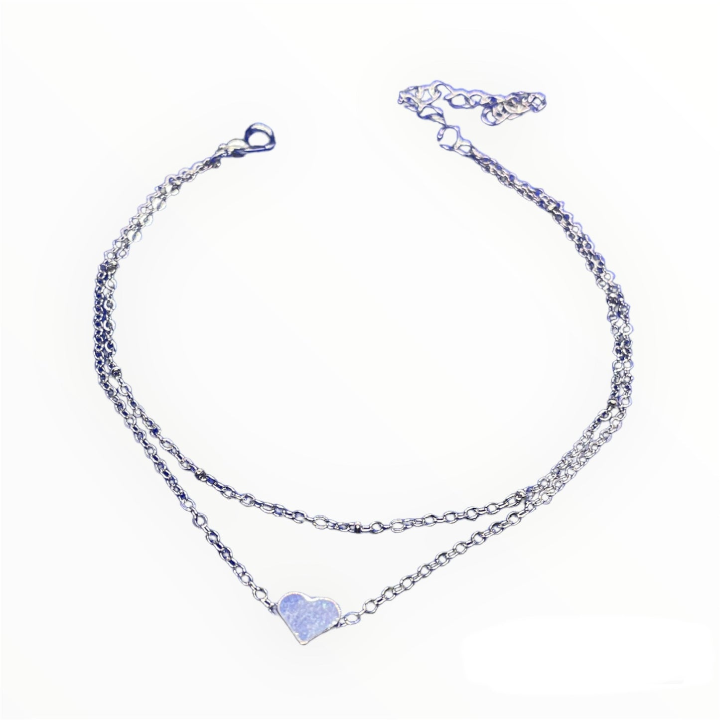 Heart decor chain anklet (personalized gifts)