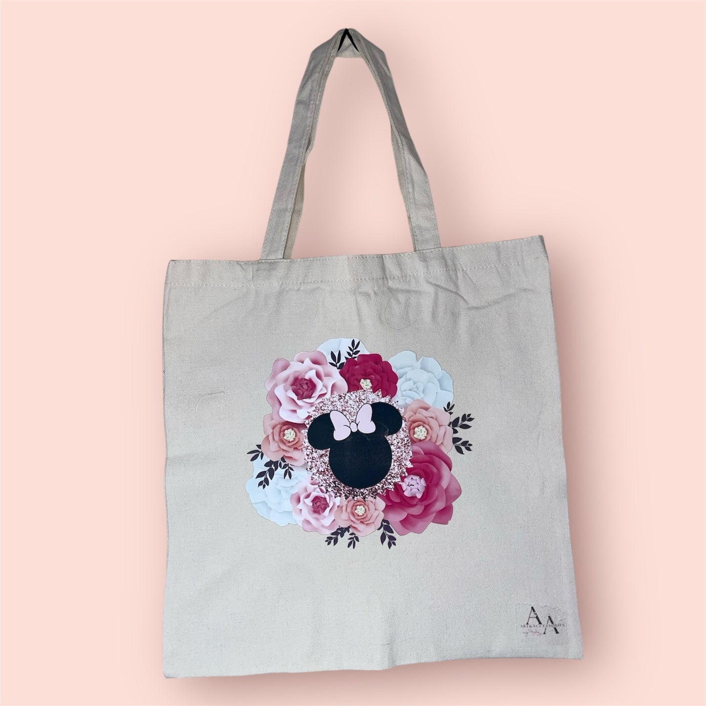 Pink mickey tote bag