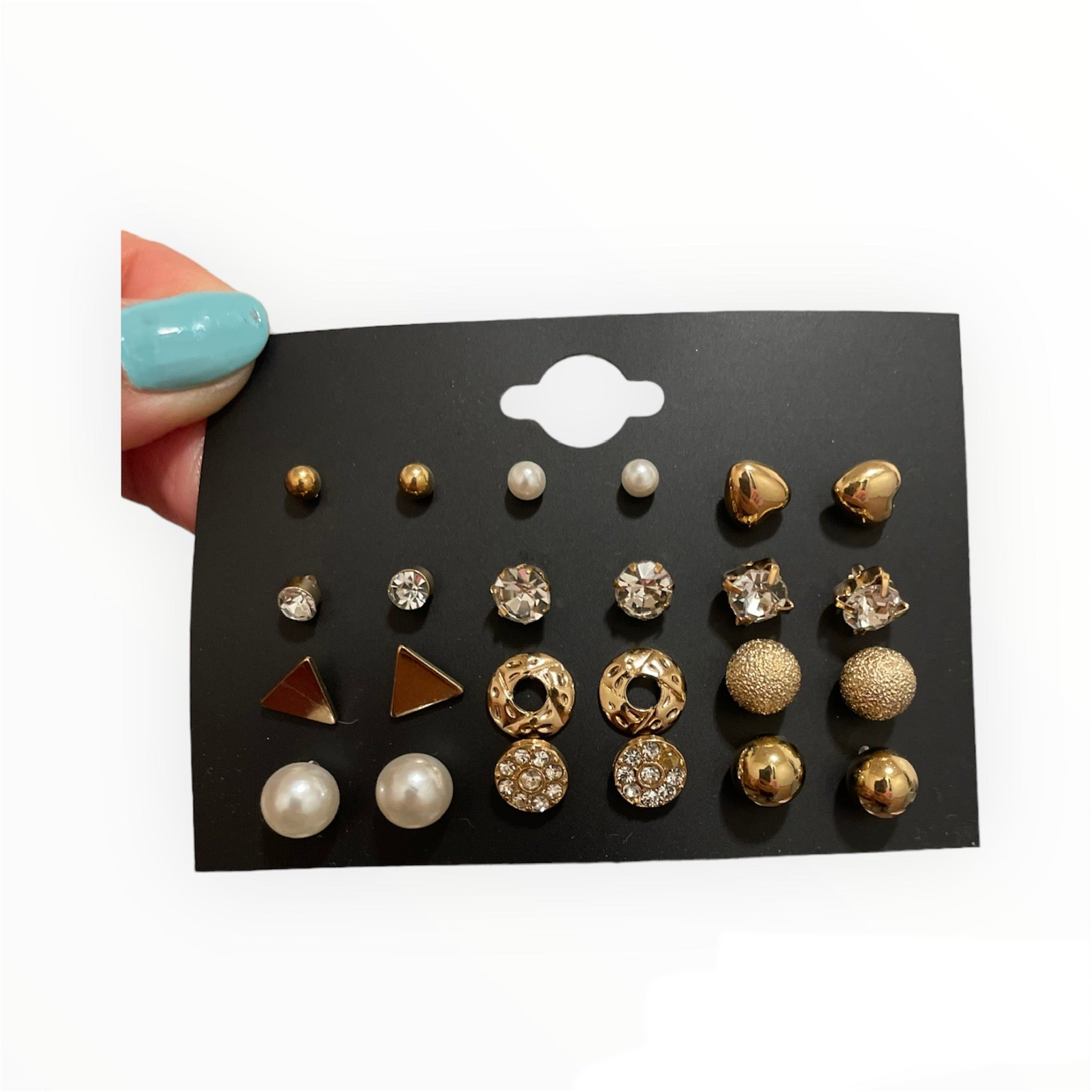 32 pair rhinestones and faux pearl earrings (personalized gifts)