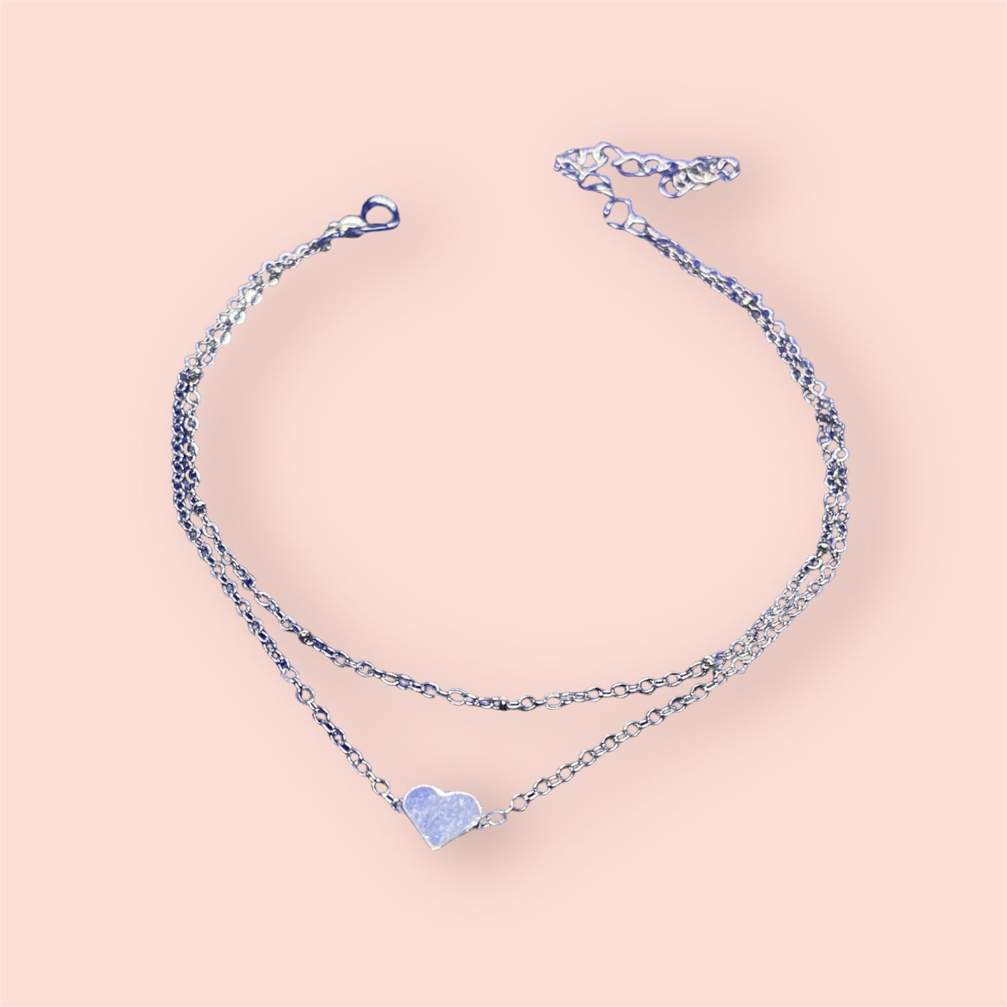 Heart décor chain anklet (personalized gifts)