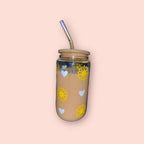 Sunflower Designed Custom Glass Can