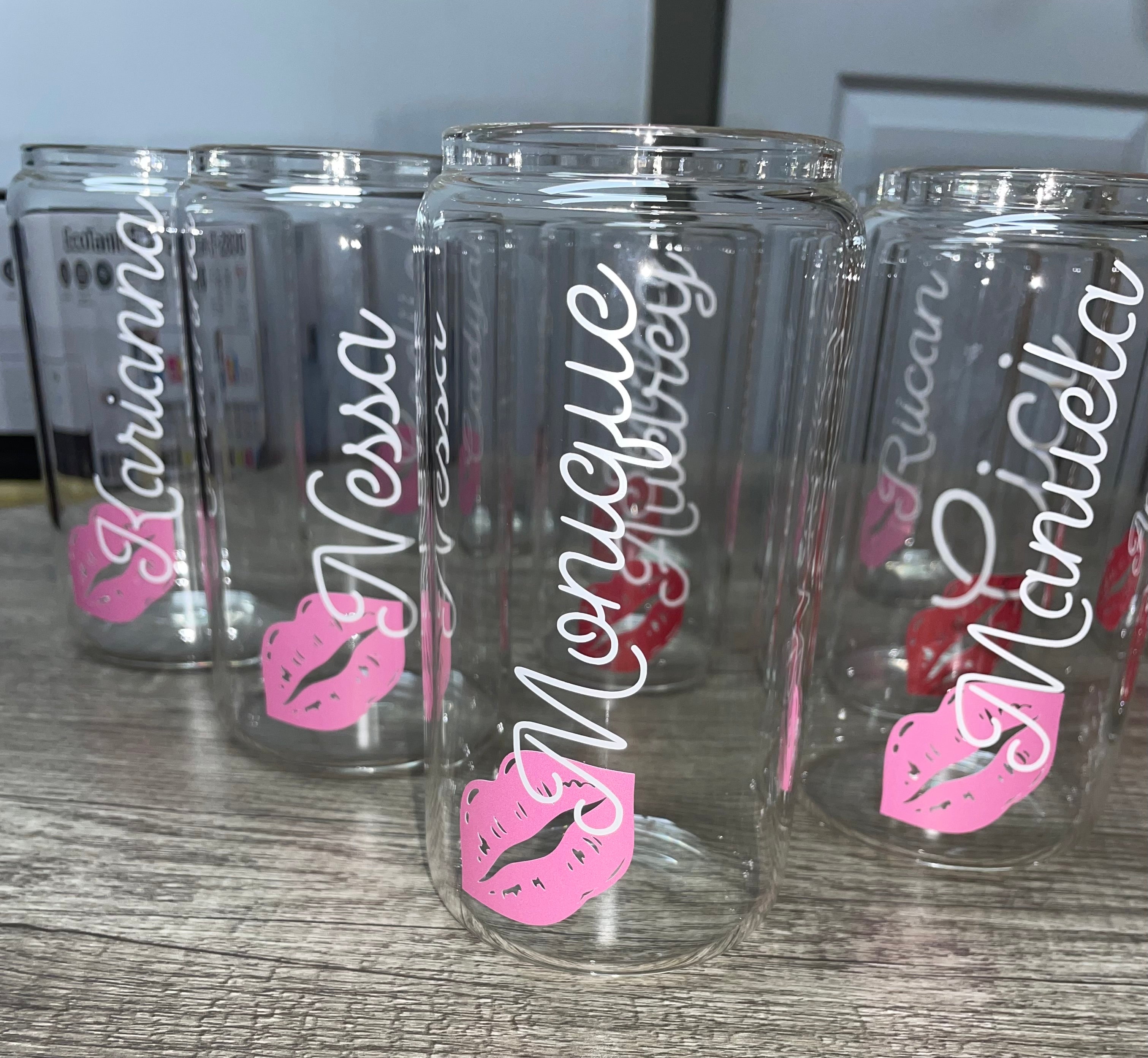 16 OZ Custom named glass can (customized handmade cup)