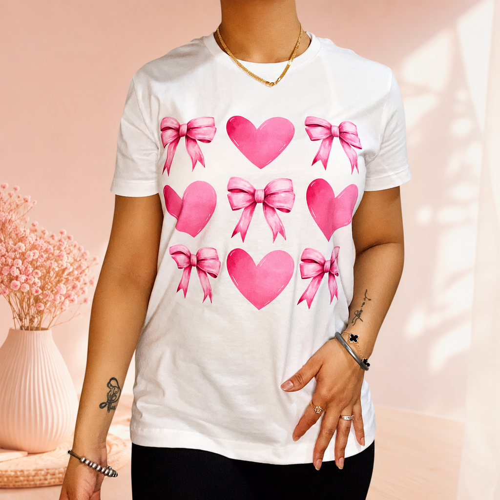 Sweetheart Pink Bow Tee