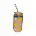 16 OZ sunflower glass can (customized handmade cup)