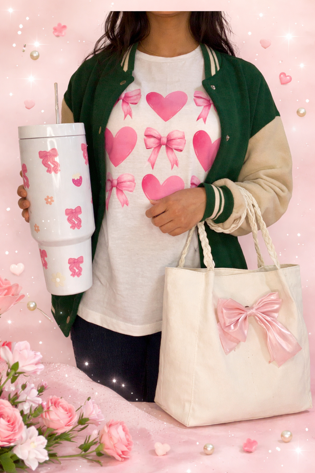 Sweetheart Pink Bow Tee