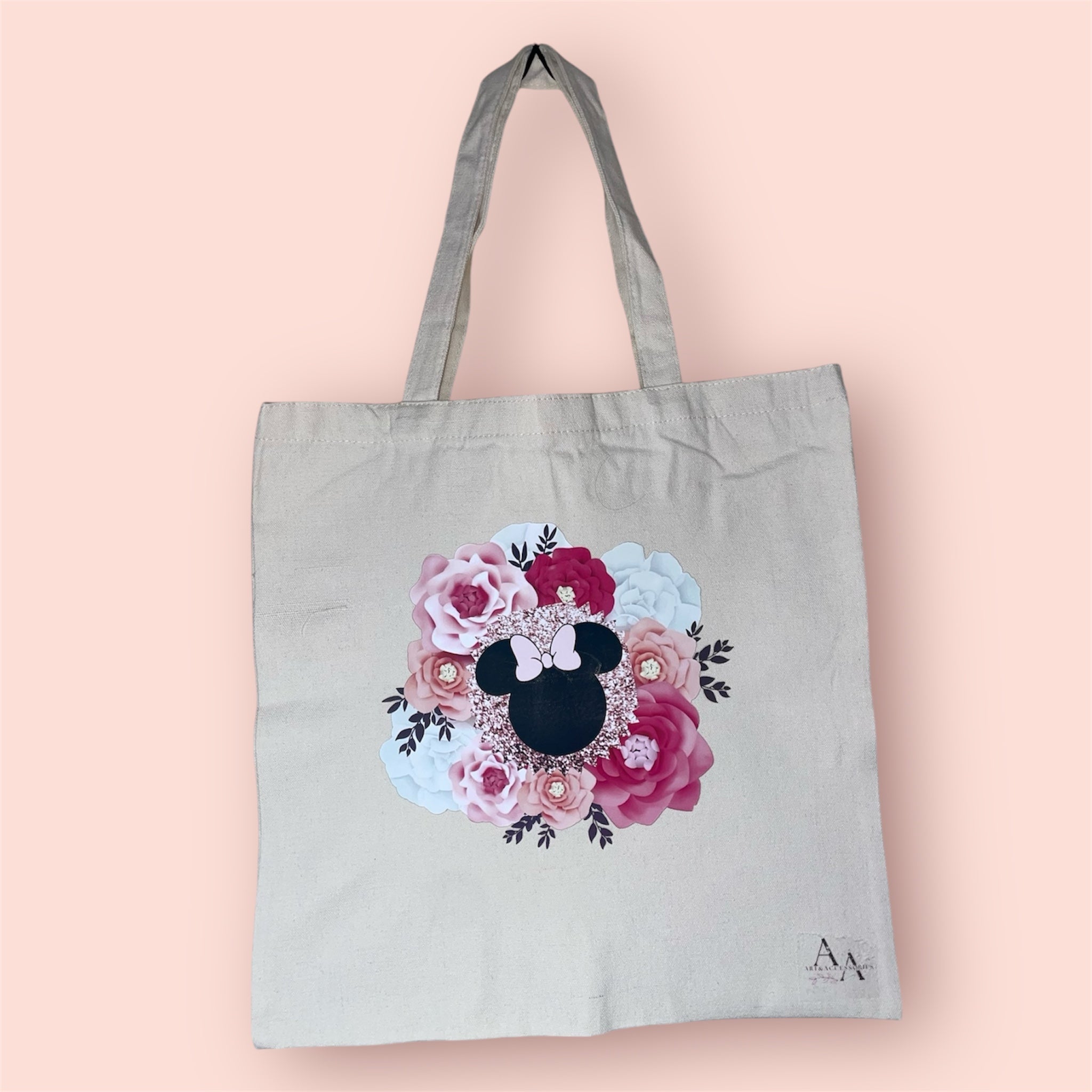 Pink mickey tote bag