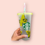 STARBUCKS CUSTOMIZED HANDMADE COLOUR CHANGING CUPS yellow