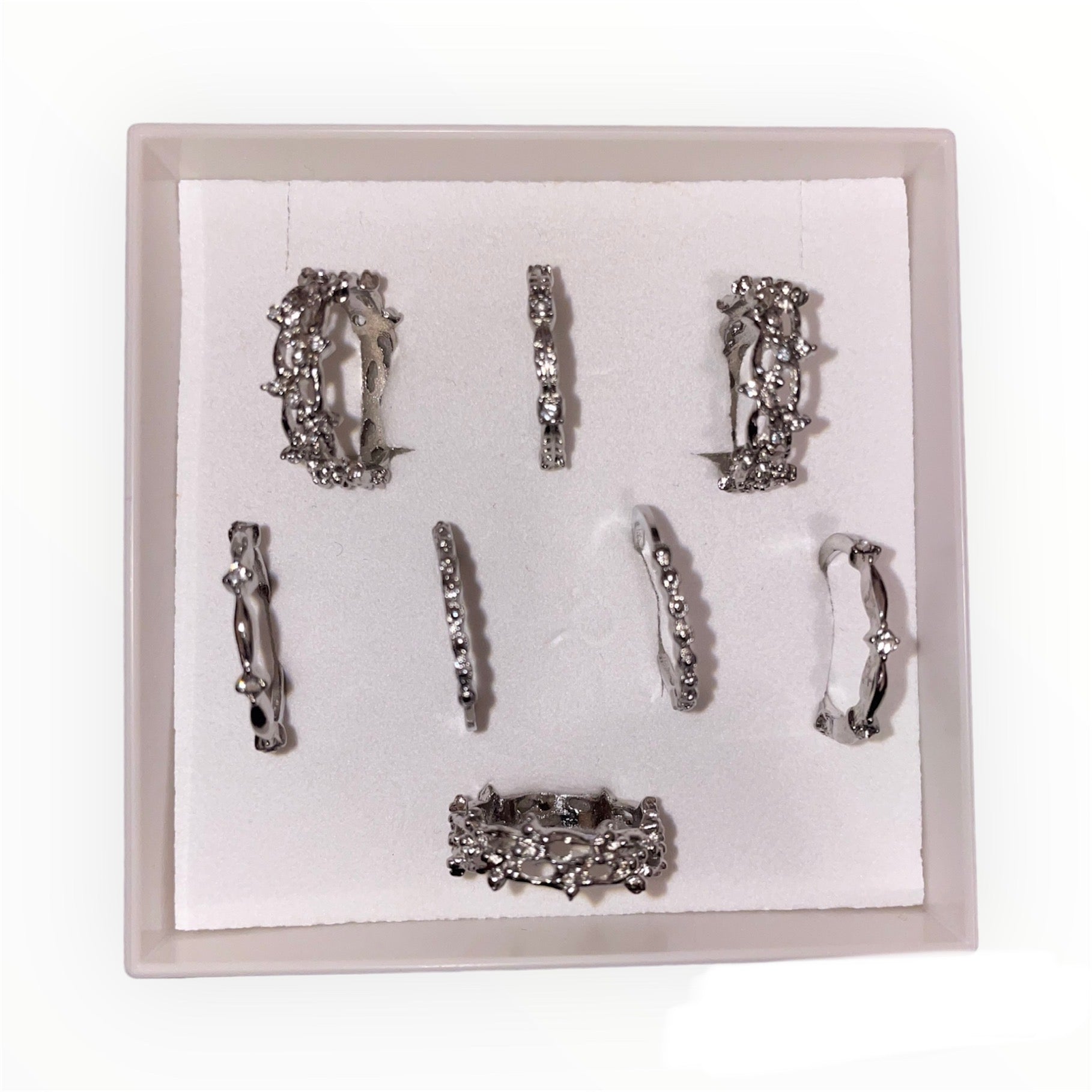 8 Pcs Rhinestone rings (personalized gifts)