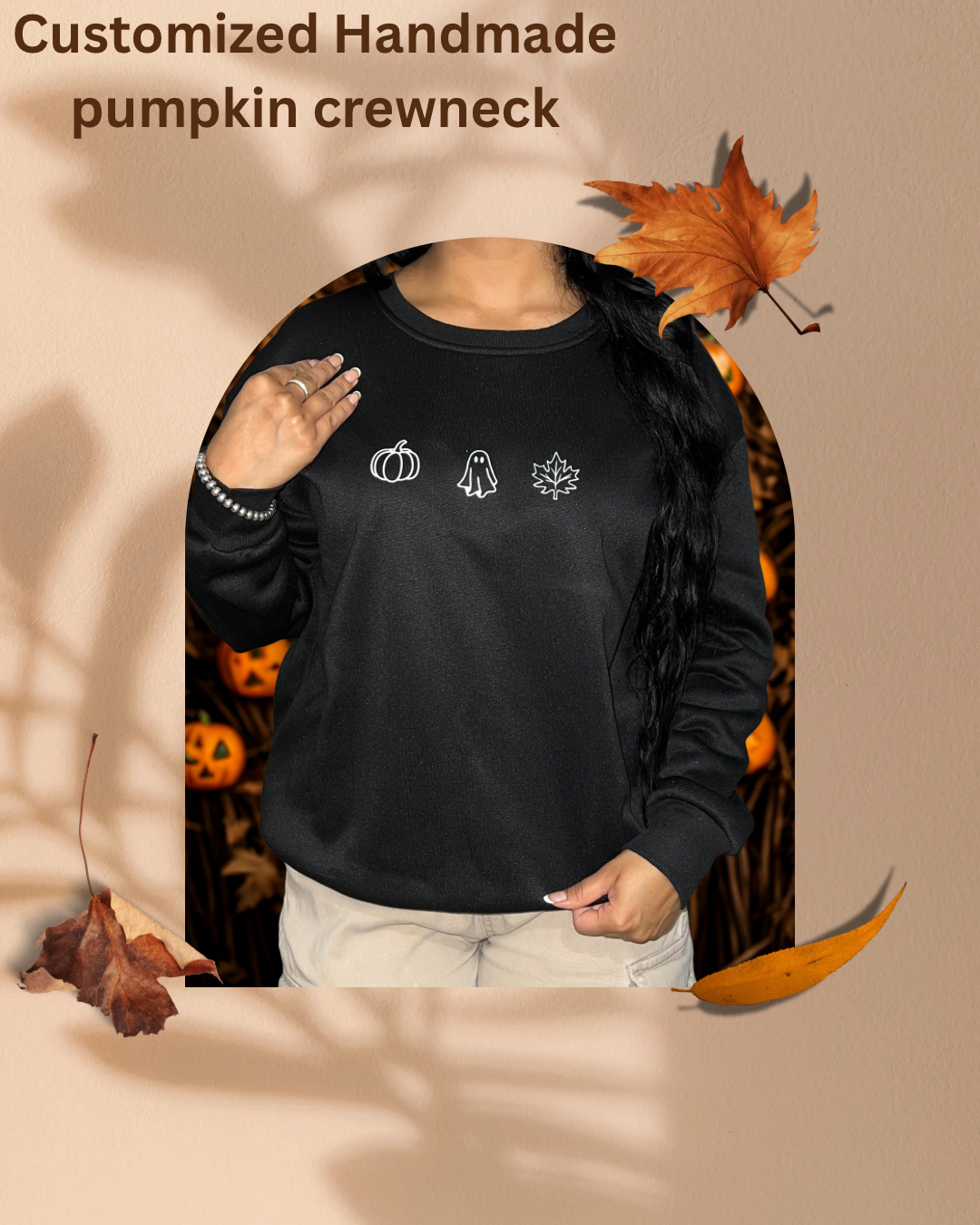 Customized Handmade Pumpkin Crewneck