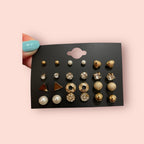 32 pair rhinestones and faux pearl earrings (personalized gifts)