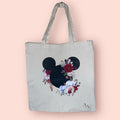 Red flower mickey tote bag