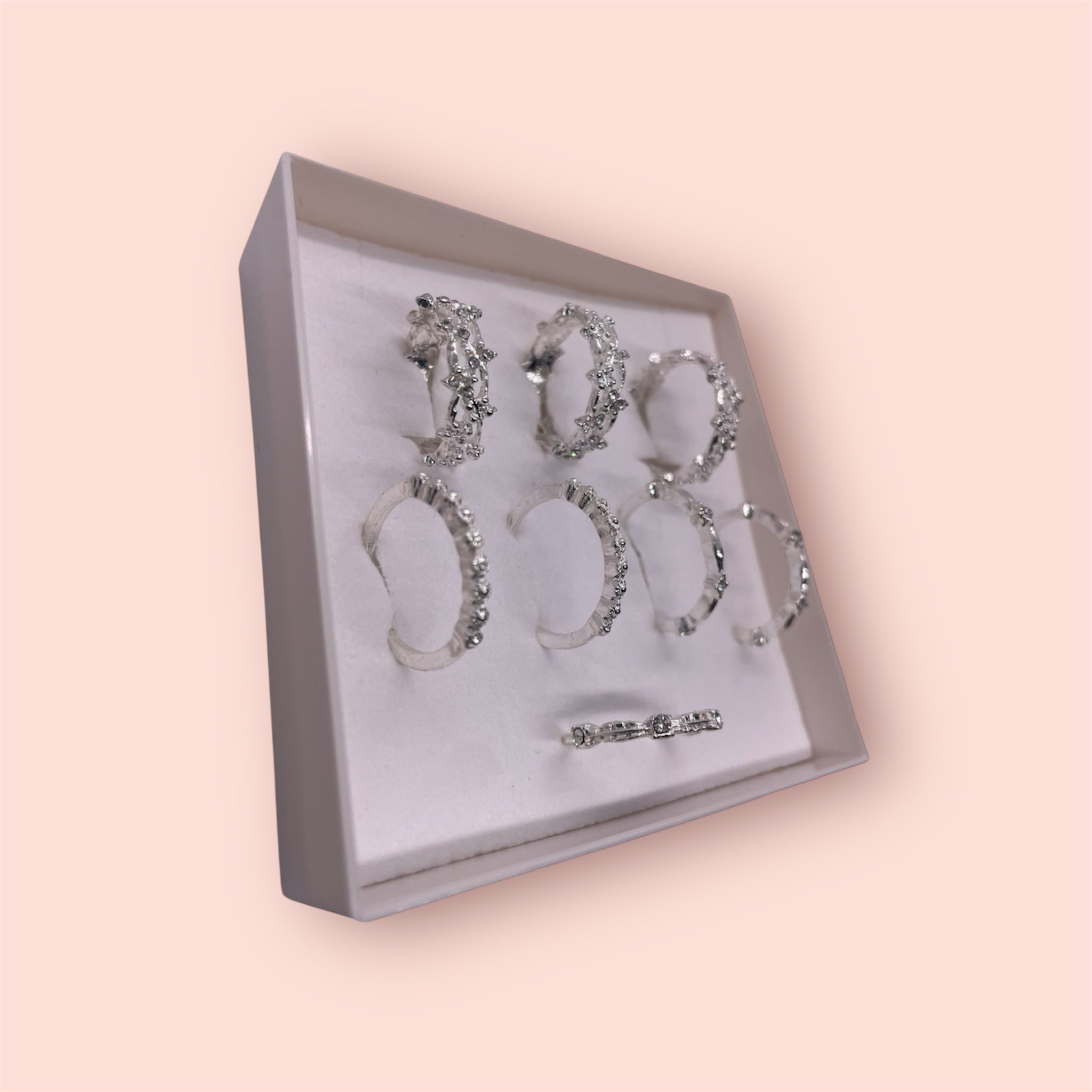 8 Pcs Rhinestone rings (personalized gifts)