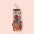 Hearts Designed Custom Glass Can